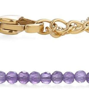 Women's Crystal and Stone Beaded Bracelet Moonstone Tourmaline Amethyst